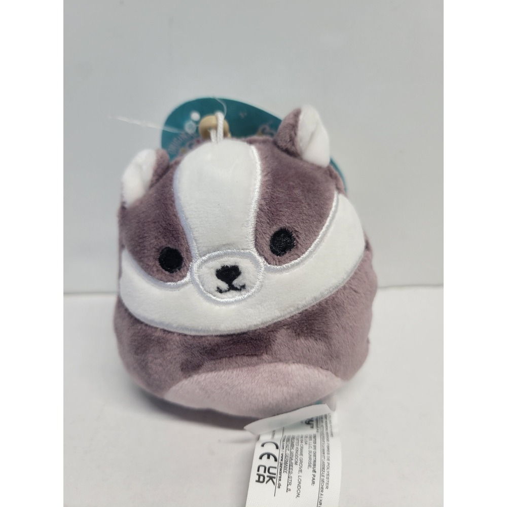 Squishmallows Mita the Badger 3.5 Inch Backpack Clip Plush Purple S3 #1471 NWT
